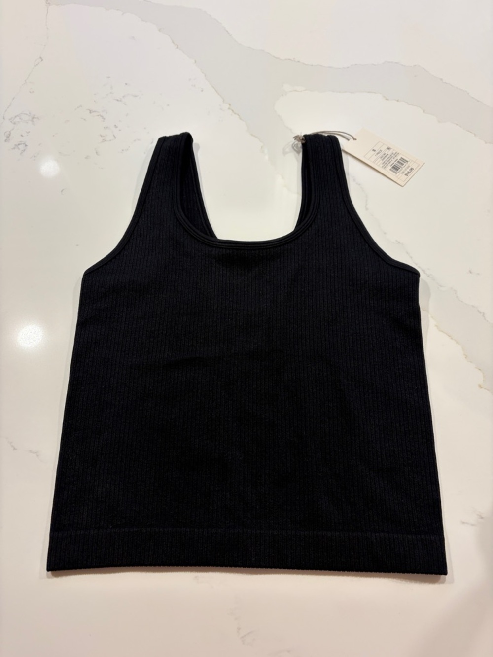 A New Day Black Ribbed Tank